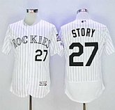 Colorado Rockies #27 Trevor Story White Strip 2016 Flexbase Collection Stitched Baseball Jersey,baseball caps,new era cap wholesale,wholesale hats